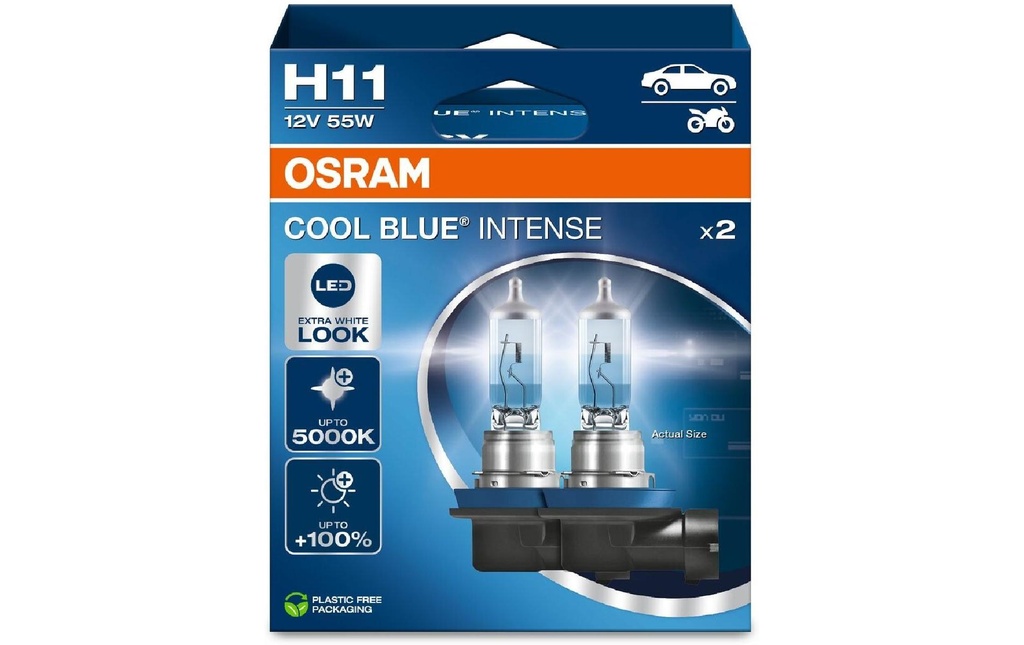 OSRAM H11 Bleu froid intense Duobox 12 V 55W PGJ19-2 Moto/Voiture de tourisme