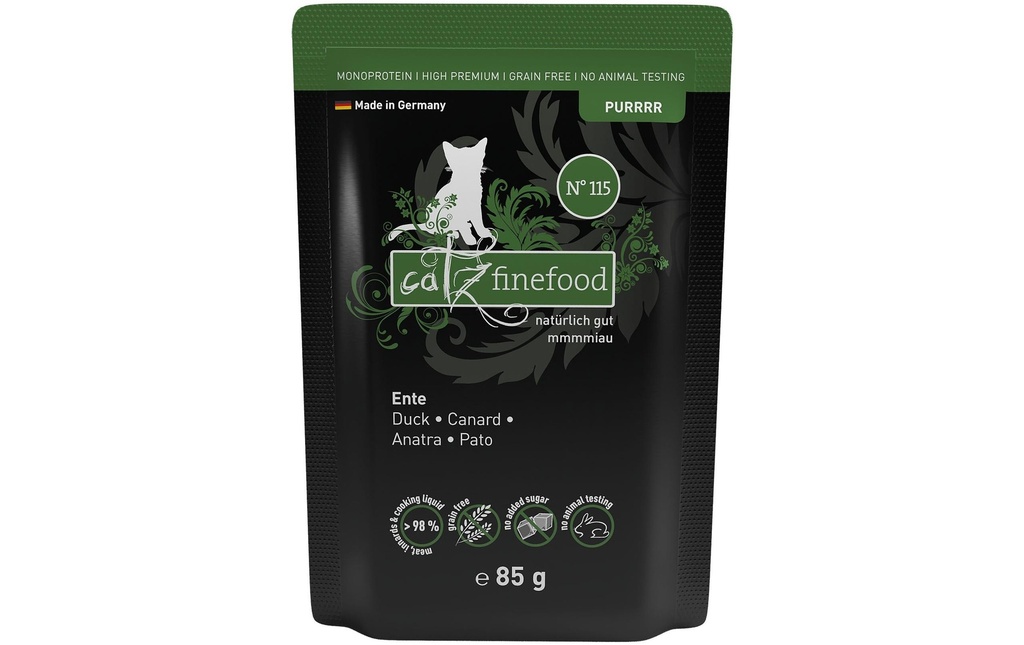 catz finefood Alimentation humide Purrrr No.115 Canard, 85 g