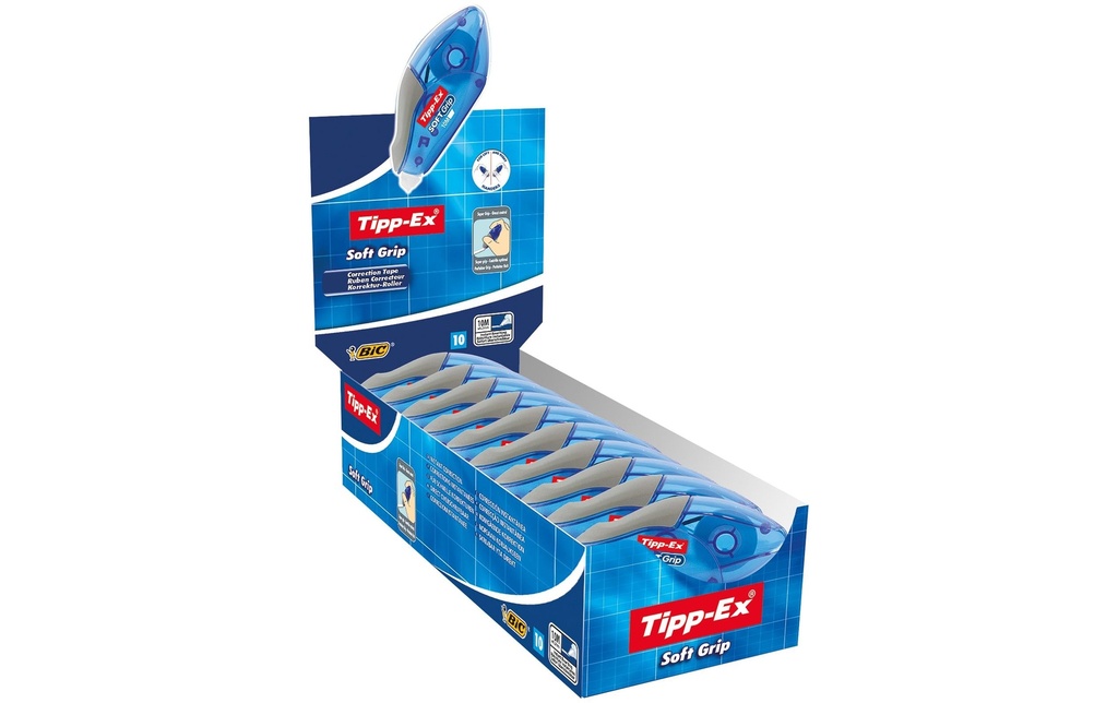Tipp-Ex Roller de correction Soft Grip 4.2 mm, Boîte de 10