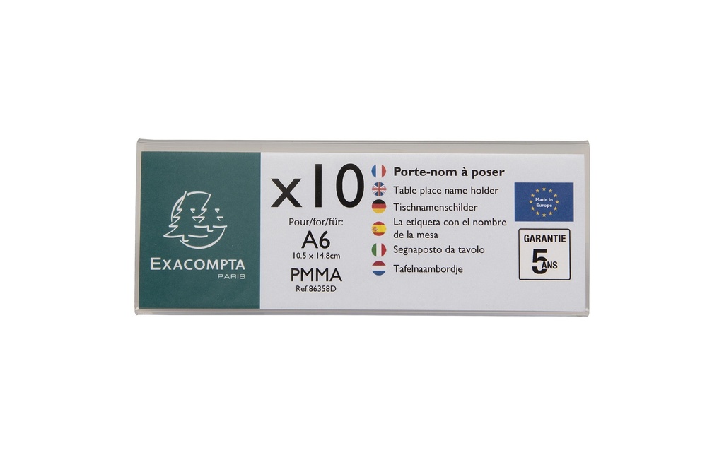 Exacompta Badge nominatif A6, 10 pièces