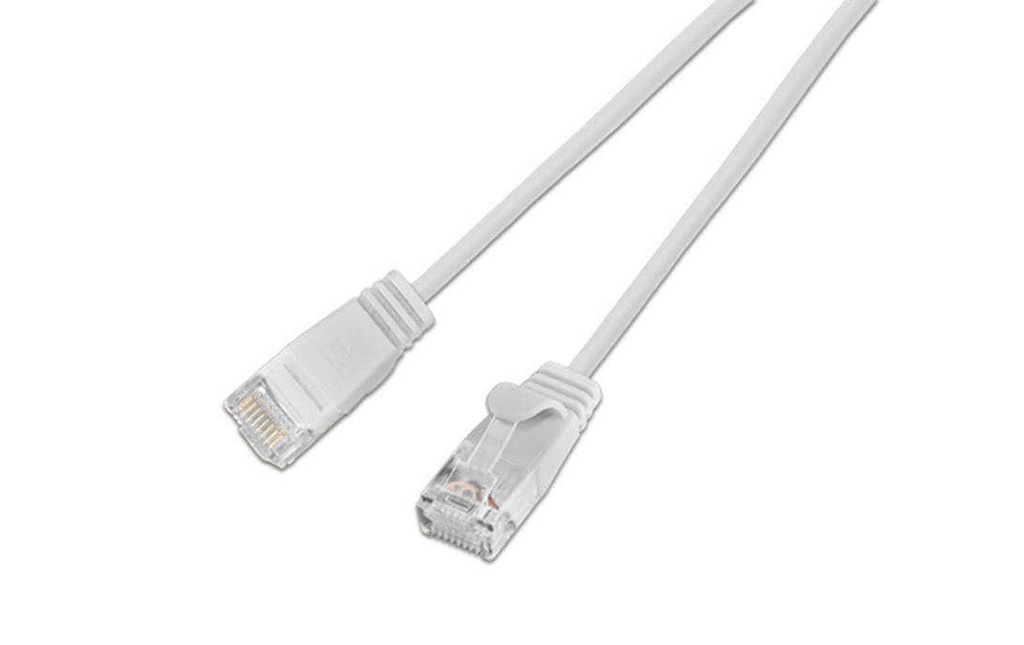 SLIM Câble de raccordement KAT6 Light, rond, U/UTP, Ø 2,8 mm, blanc