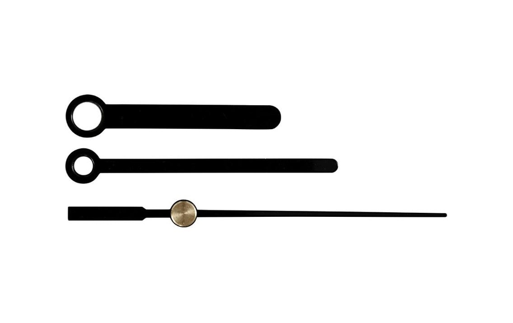 Creativ Company Aiguilles de montre Noir, 3 pièces