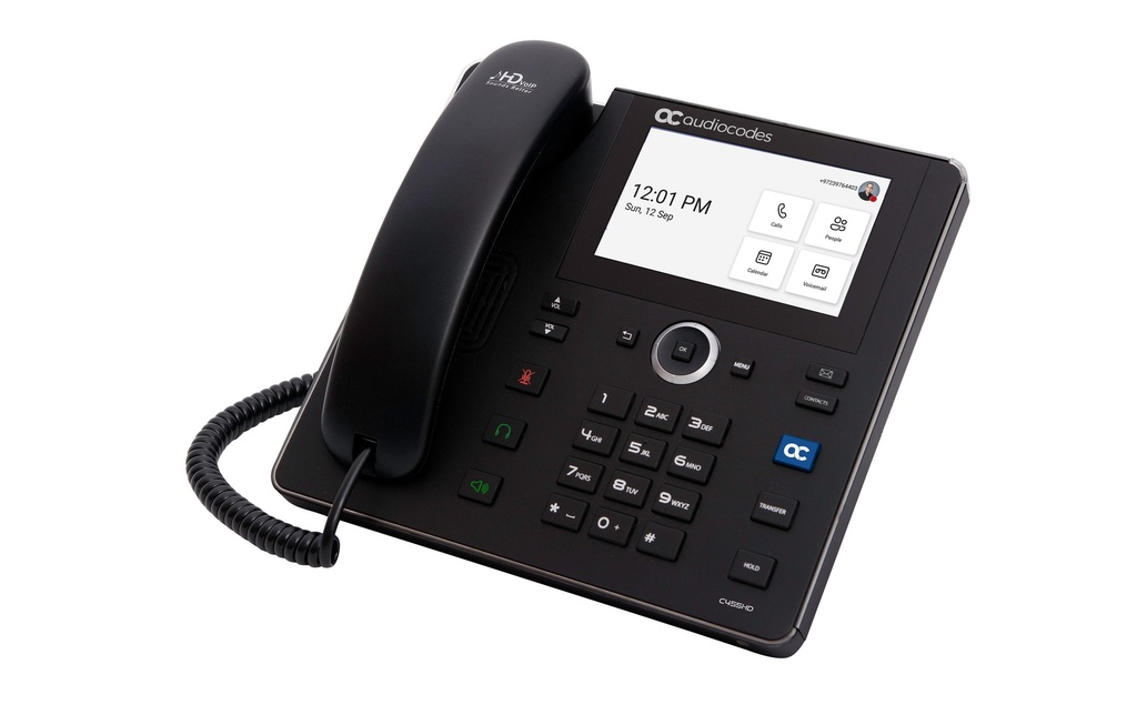Audiocodes Téléphone de bureau C455HD Microsoft Teams Noir