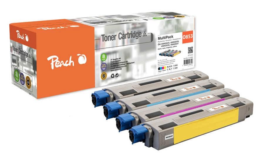 Peach Kits de toner OKI MC853 noir/Cyan/Magenta/Yellow