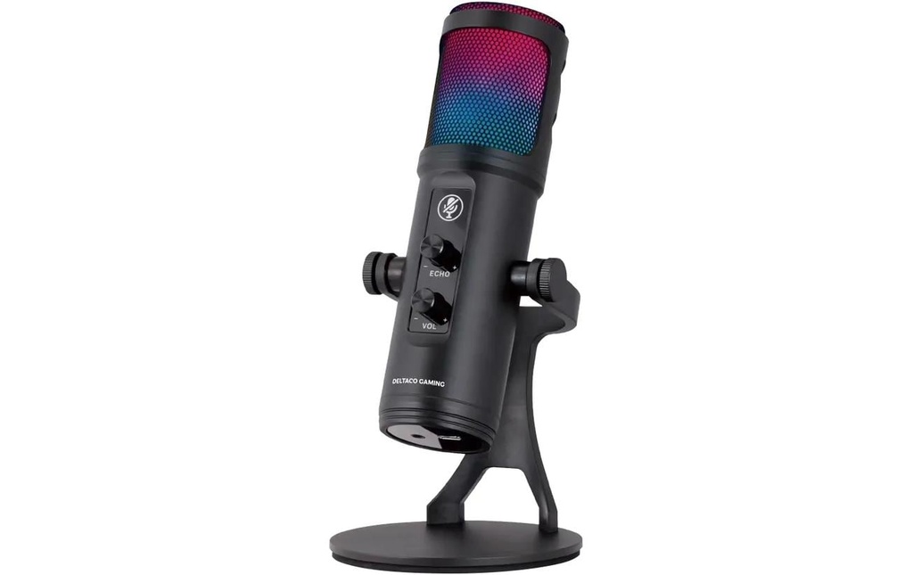 DELTACO Microphone GAM-171 RGB Jeux, Noir