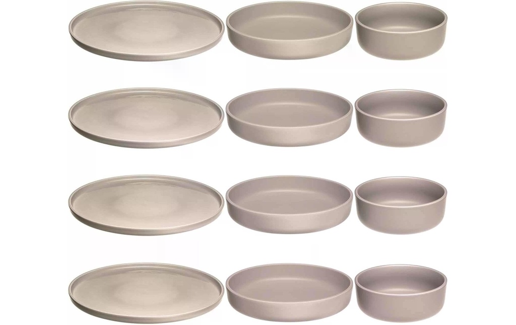 LEONARDO Set d’assiettes Roma 12 pièces, Beige