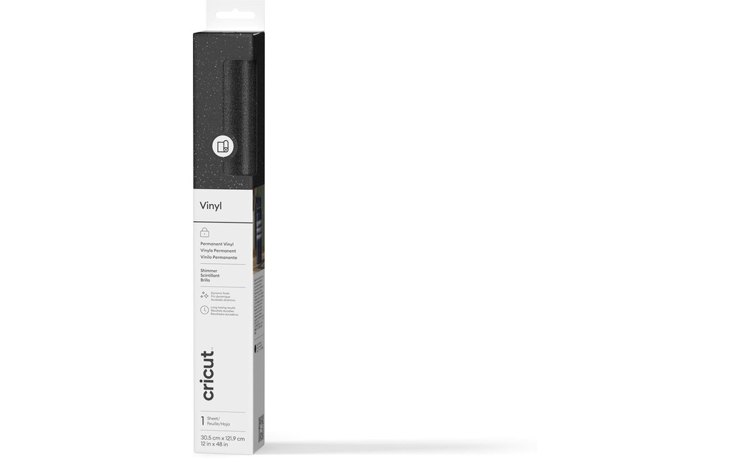 Cricut Film de vinyle Brillance permanente 30.5 x 122 cm, 1 Pièce/s, Noir