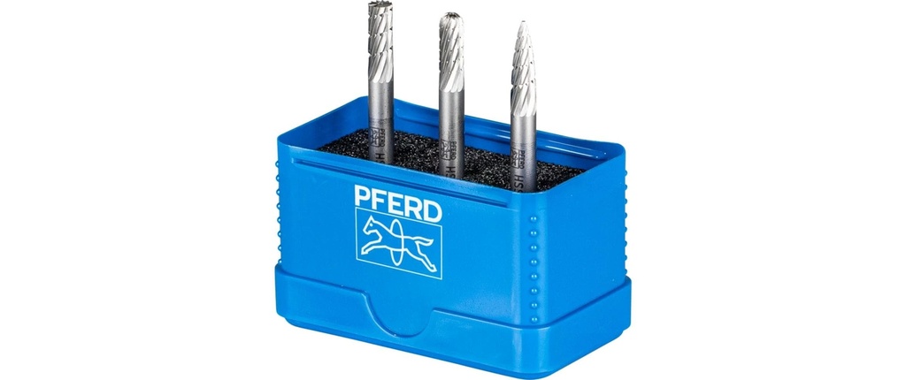 Pferd Jeu de fraises sur tige HSS 85, 3-pièces Denture 3, Ø de tige 6 mm