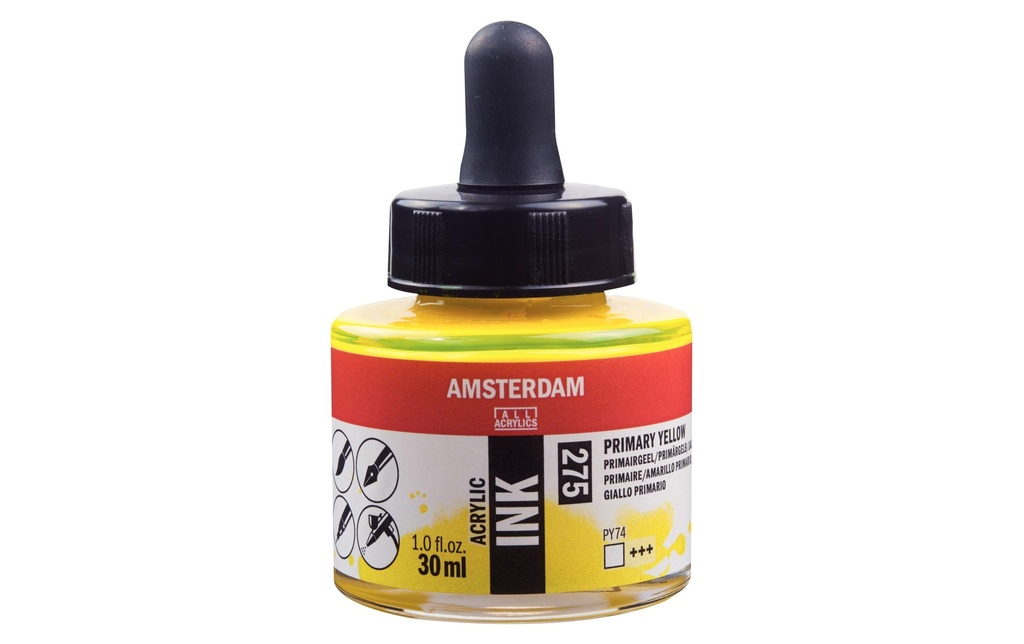 Amsterdam Encre acrylique 275 Jaune primaire transparent, 30 ml 30 ml, Jaune