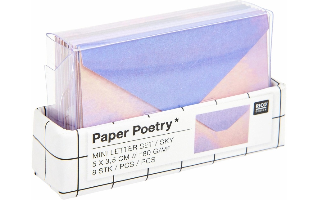 Rico Design Mini Letter Set The Sky is the Limit 3.5 cm,5 cm, 8 enveloppes