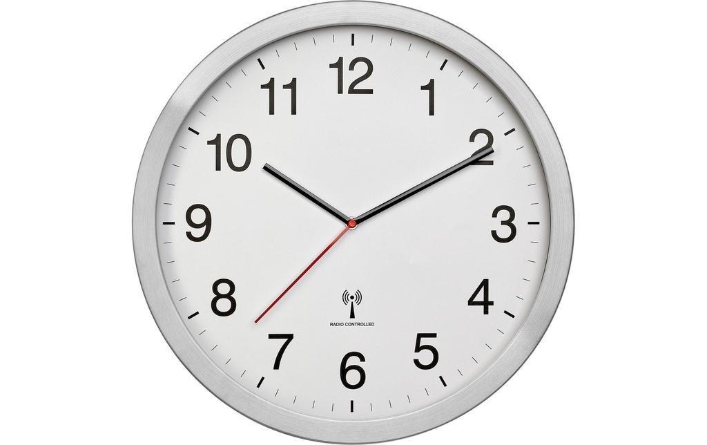 TFA Dostmann Horloge murale radio XL Blanc