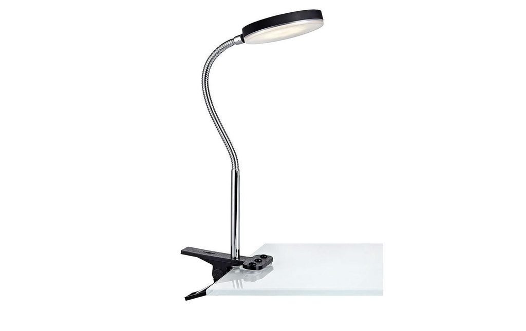 Markslöjd Lampe de bureau Clip flexible, 3000K, 5W, noir/chrome