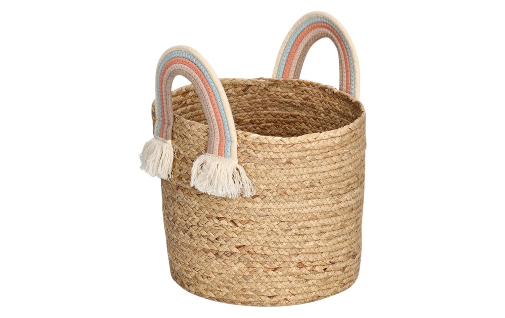 Zeller Present Panier à jouets Rainbow Naturel Herbe de mer 30 x 30 cm