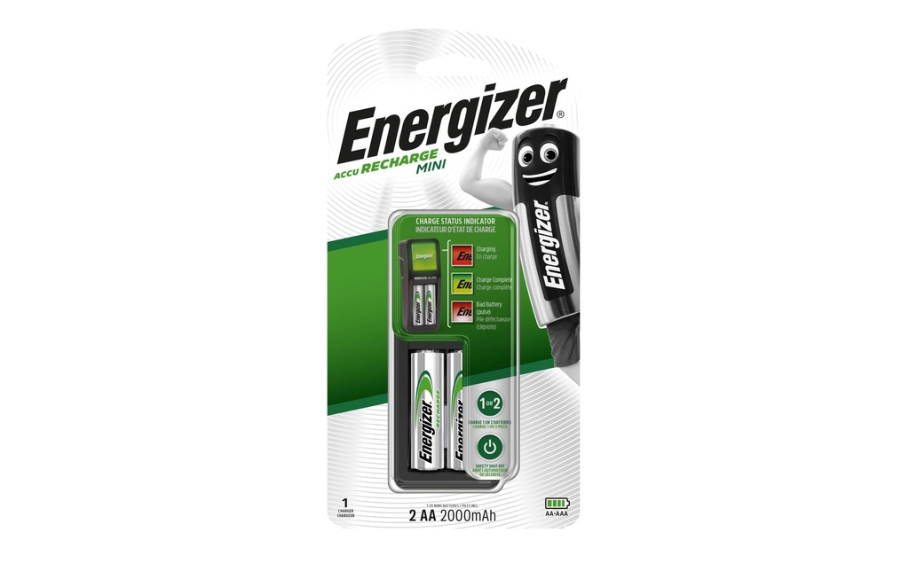 Energizer Chargeur Mini Charger + 2x AA 2000 mAh