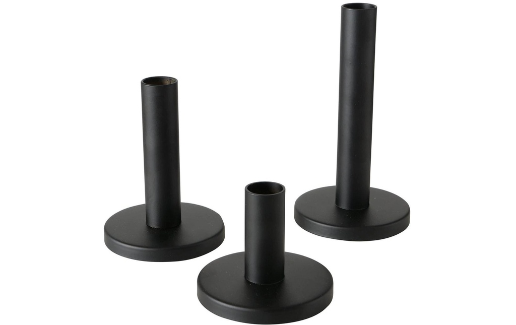Boltze Bougeoir Malko 3 pièces, Noir