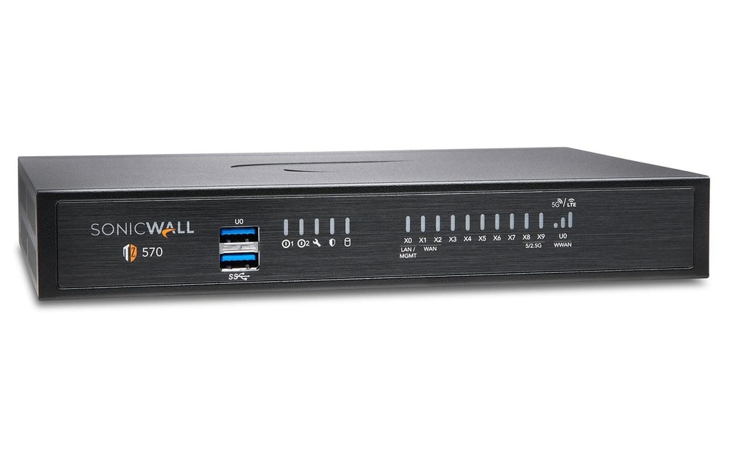 SonicWall Pare-feu TZ-570 TotalSecure Advanced Appliance, w/APSS, 1yr