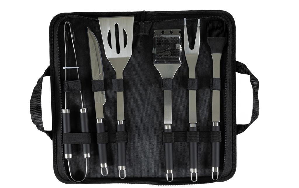 COCON Set de couverts pour le barbecue BBQ, 6 pièces, Argenté