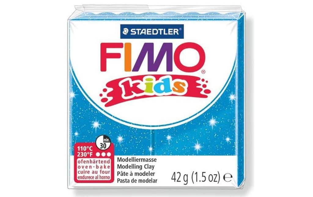 FIMO FIMOkids bloc bleu paillettes