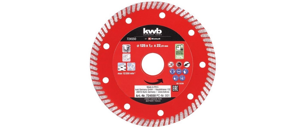 Einhell Disque à trancher Diamant fin 125 x 1.4
