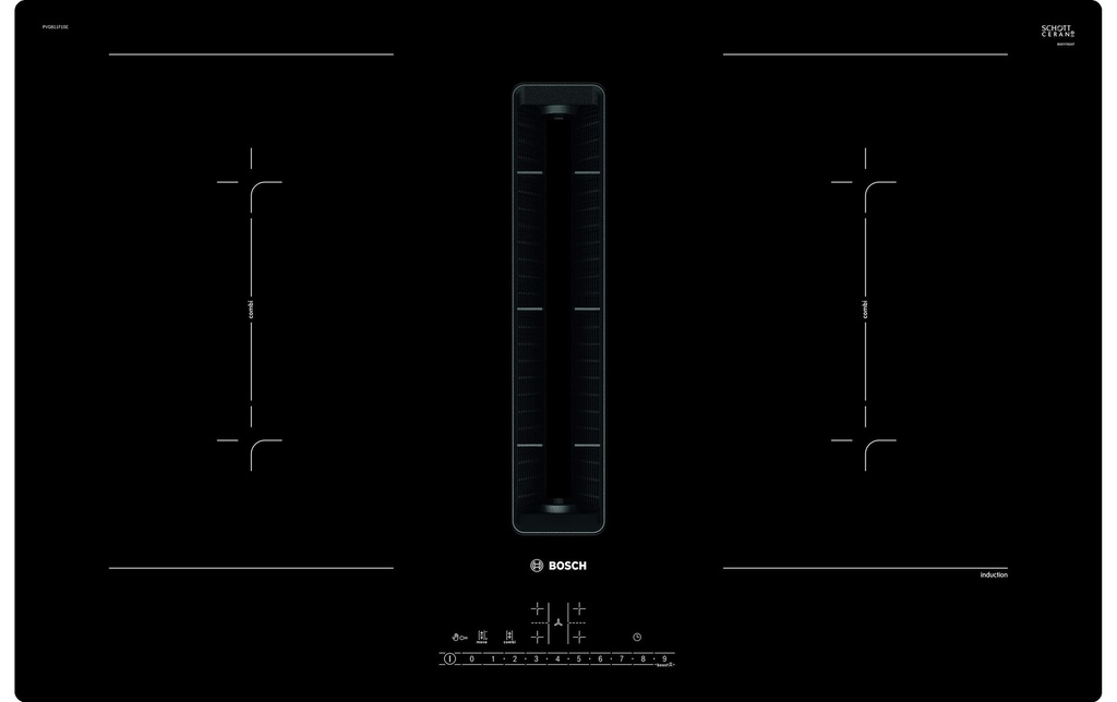 Bosch Plaques de cuisson à induction avec extracteur d’air PVQ811F15E Sans encadrement