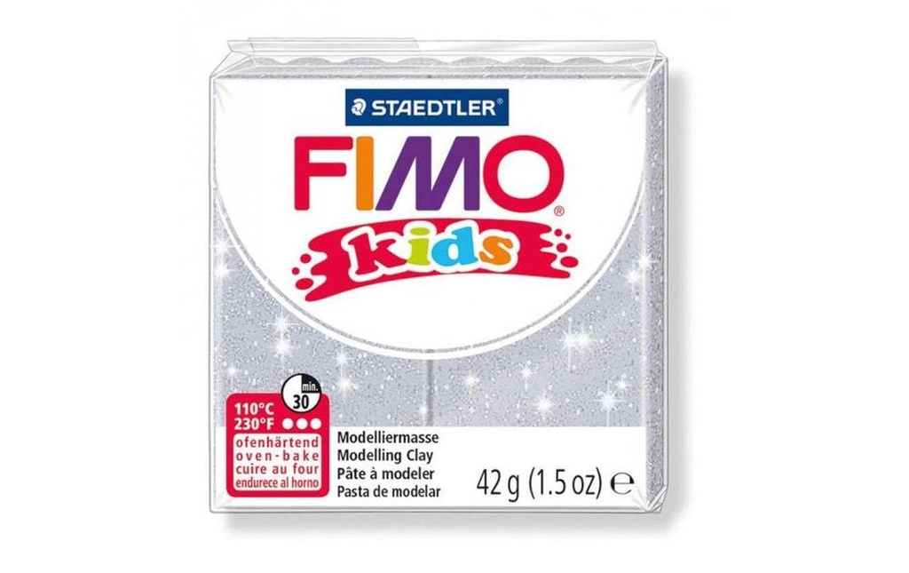 FIMO FIMOkids bloc argent paillette