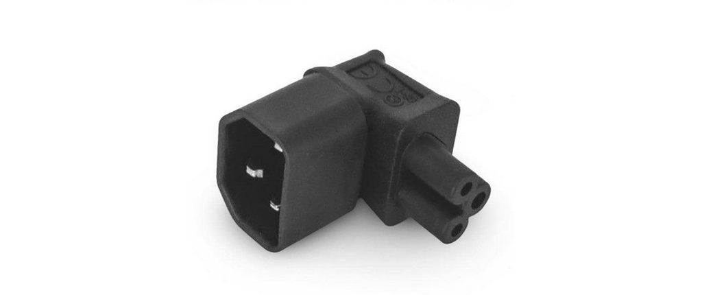 Alpha Elettronica Fiche adaptateur C5 - C14, coudé de face