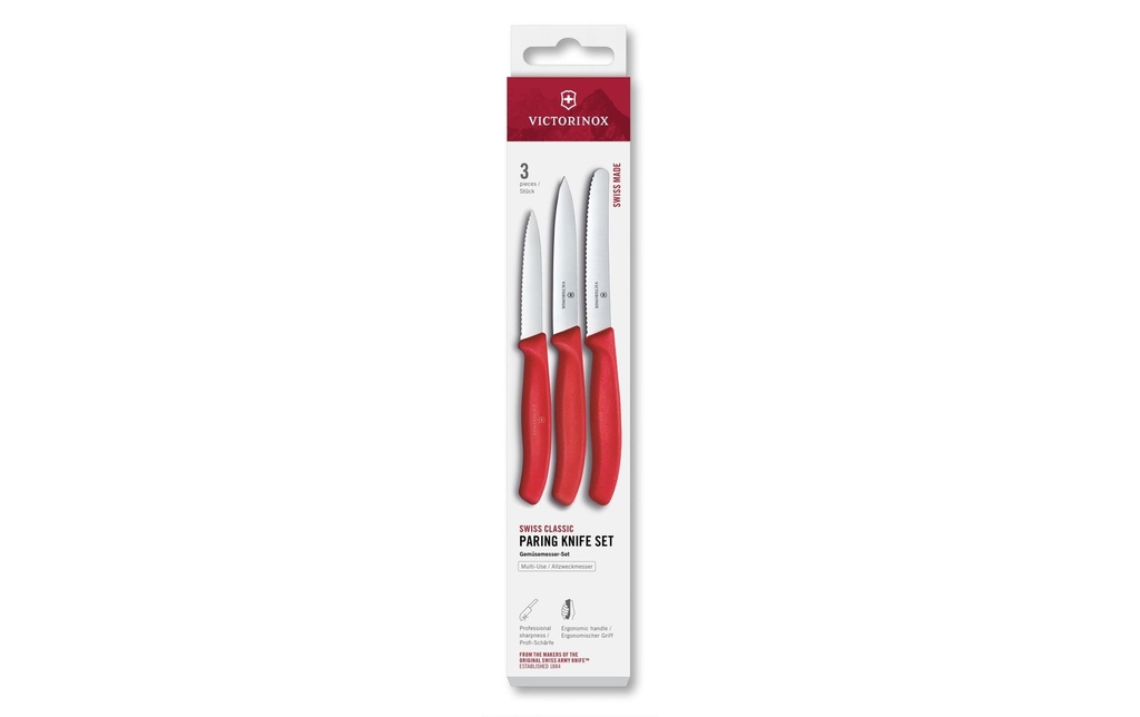 Victorinox Set de couteaux à légumes Swiss Classic, Rouge