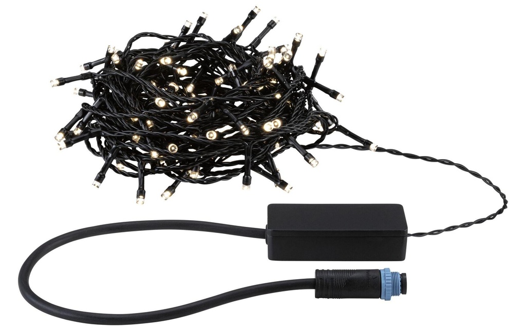 Paulmann Guirlande lumineuse LED Plug & Shine Yuna 12.4 m, WW, noir