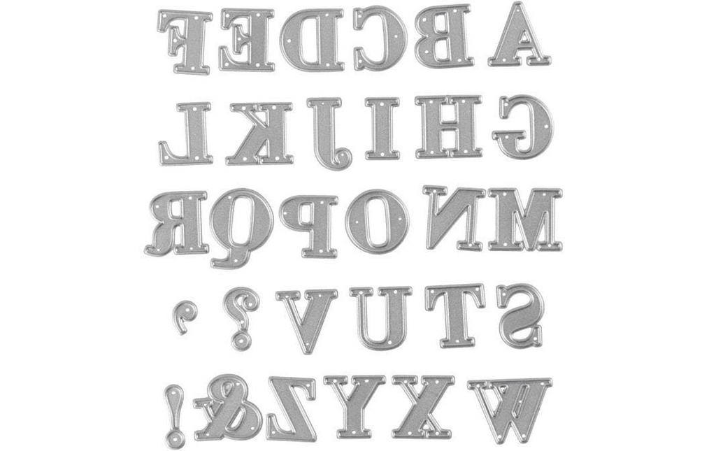 Creativ Company Modèle de poinçon 2 x 1.5 - 2.5 cm, Alphabet