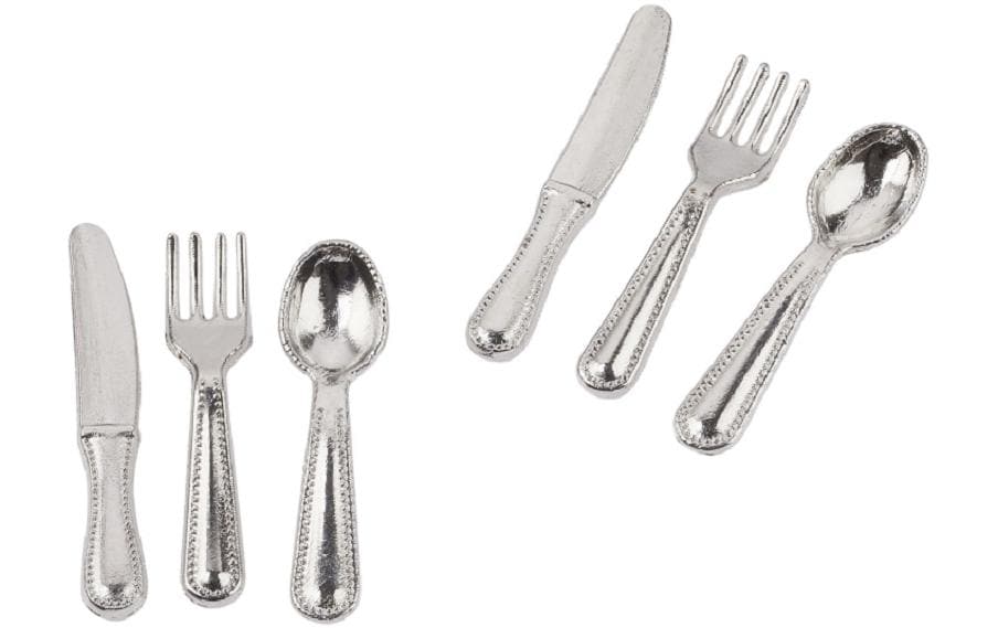 HobbyFun Mini ustensiles Couverts 12 pièces Argent