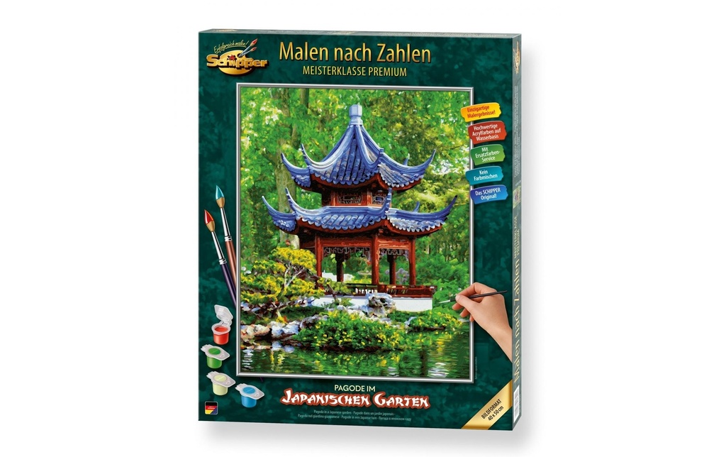 Schipper Peinture avec chiffres Pagode dans un jardin japonais