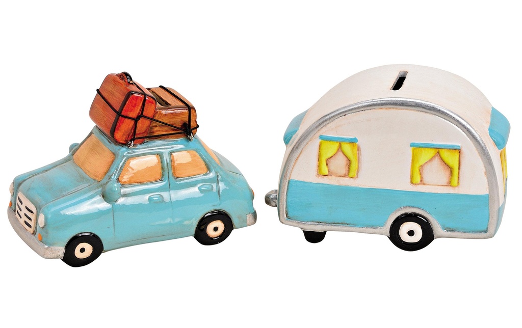 G. Wurm Tirelire Voiture avec caravane 10 x 8 x 15 cm