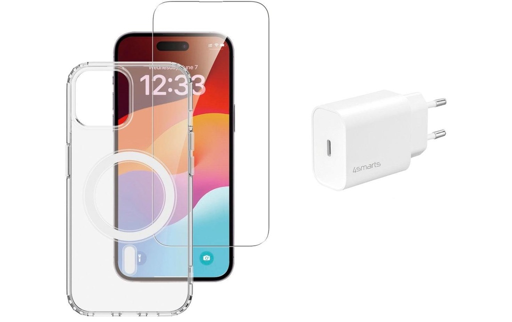 4smarts Coque arrière 3in1 Premium Starter Set iPhone 15 Plus