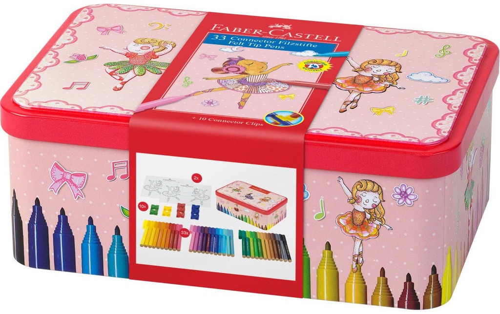 Faber-Castell Crayon feutre Connecteur Boîte métallique de 33 Ballerine