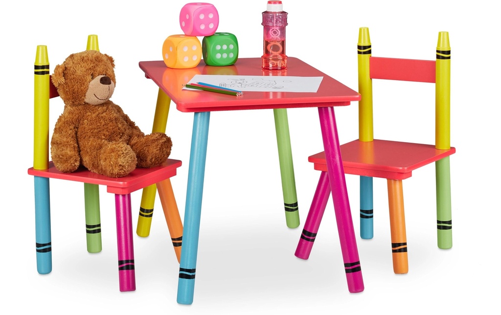 relaxdays Ens. fauteuils et canapé enfants 3 pièces Rouge; Vert; Jaune