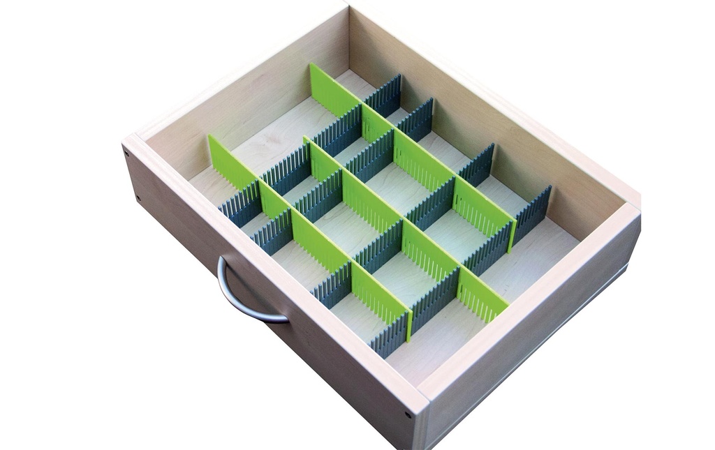 purvario Barres de rangement pour tiroirs 8 pièces, gris pierre/vert citron
