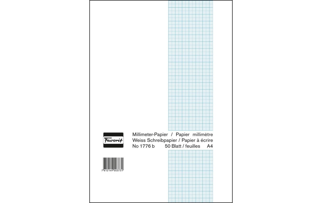 FAVORIT Bloc MM A4 80g 50flls bleu (50 pces)