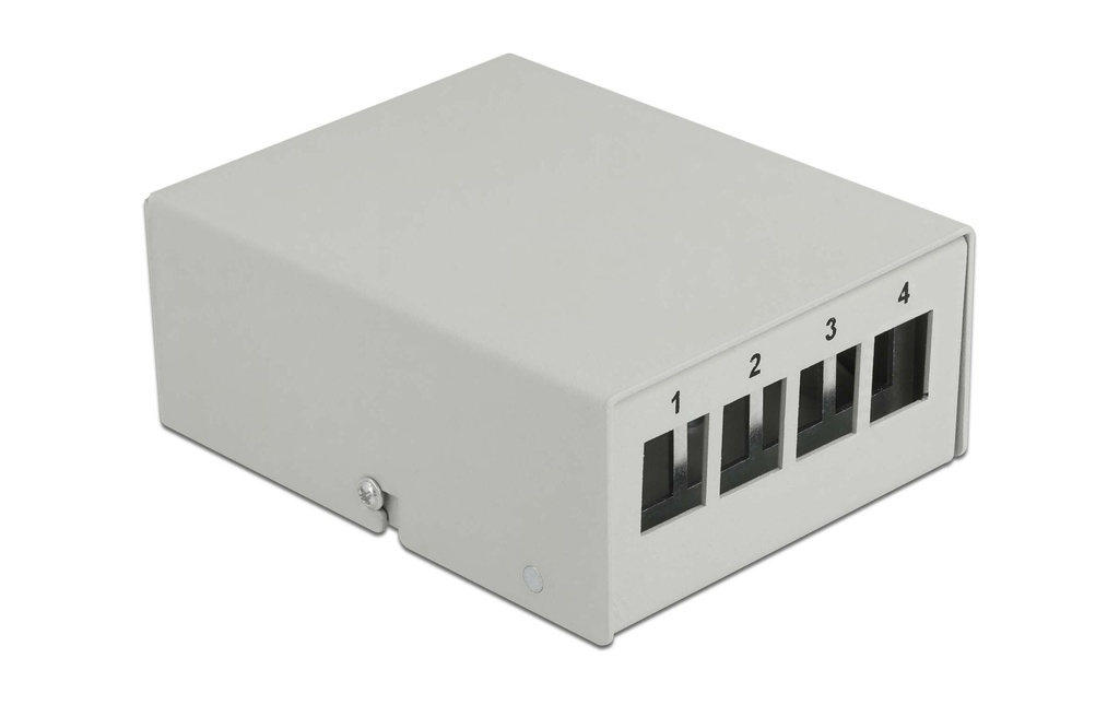 Delock Boîtier Panneau de distribution Keystone 4 ports gris