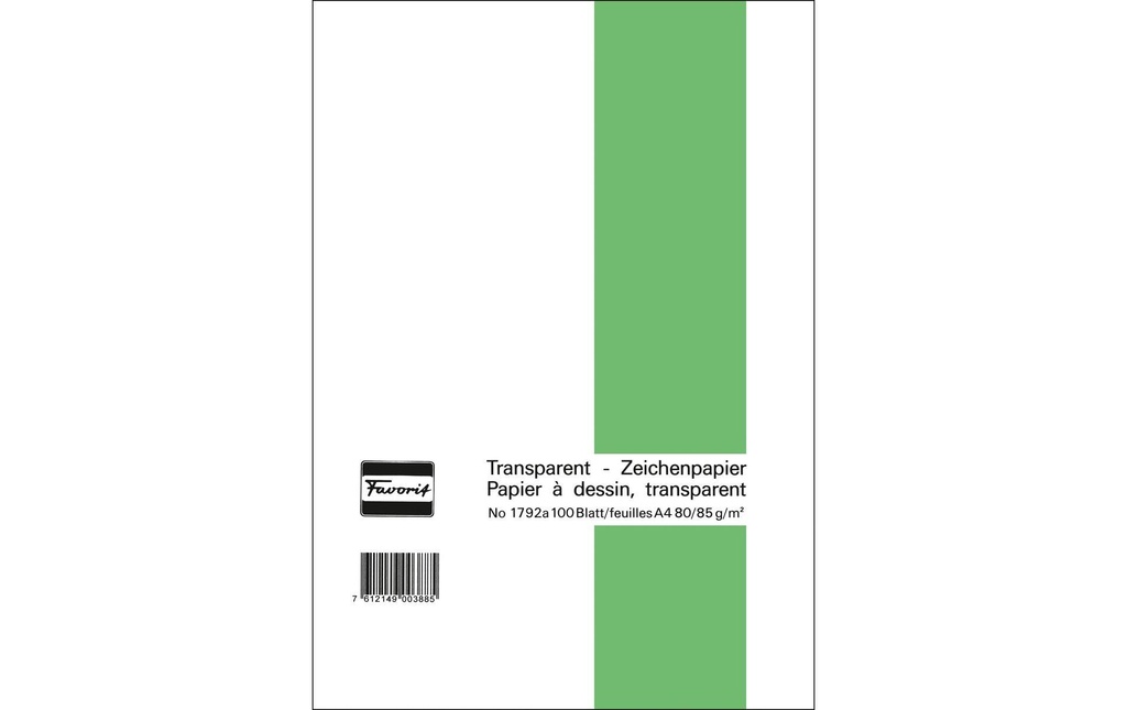 FAVORIT Bloc transparent A4 85g 100fl (100 pces)