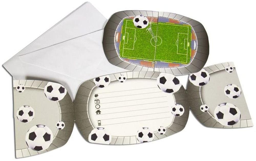 Folat Carte d’invitation Football 17 x 17 cm, 8 pièces