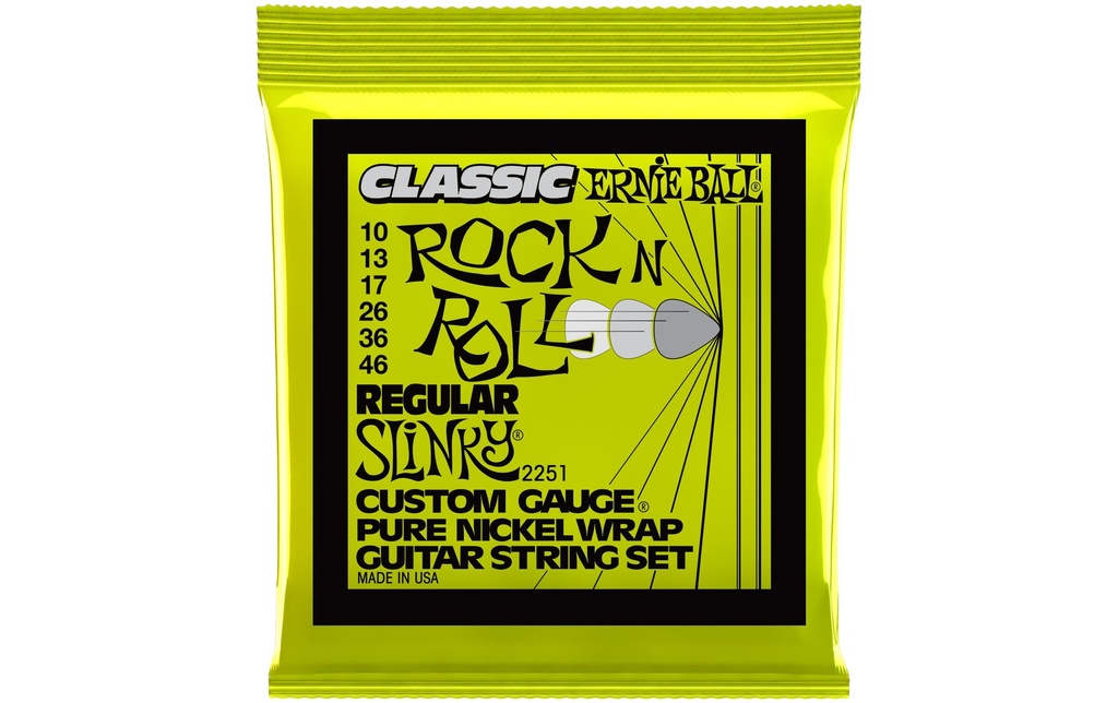 Ernie Ball Cordes de guitare 2251 Slinky Rock'N'Roll – Regular 10-46