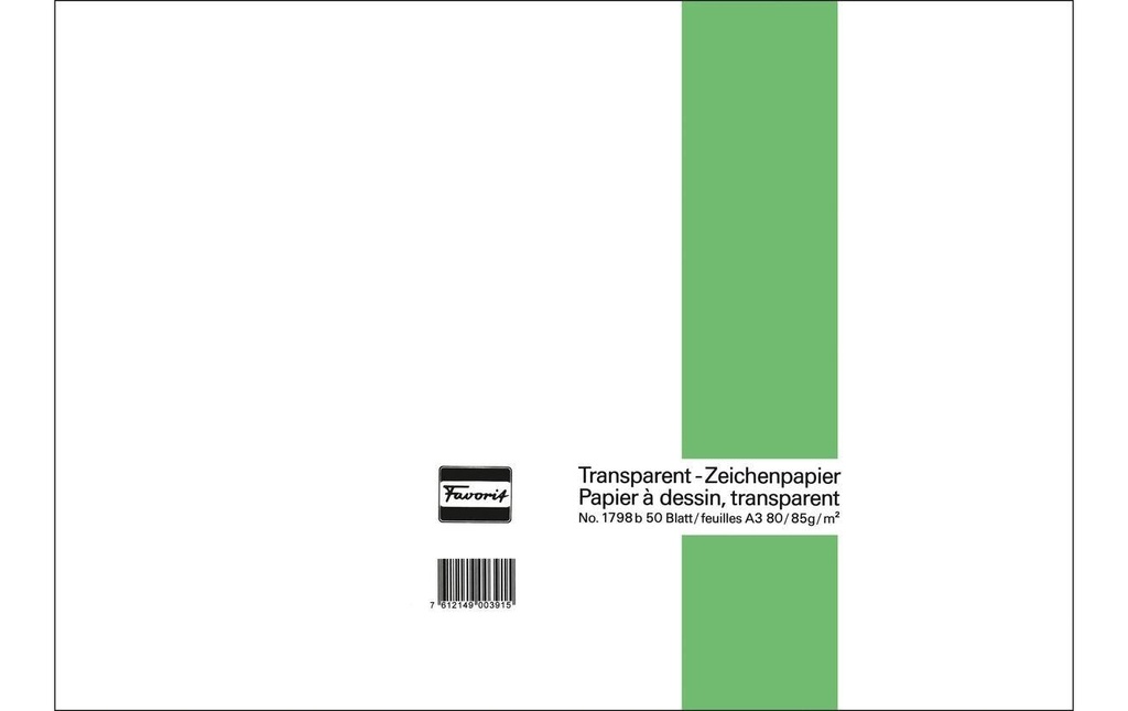 FAVORIT Bloc transparent A3ob 85g 50fl (50 pces)