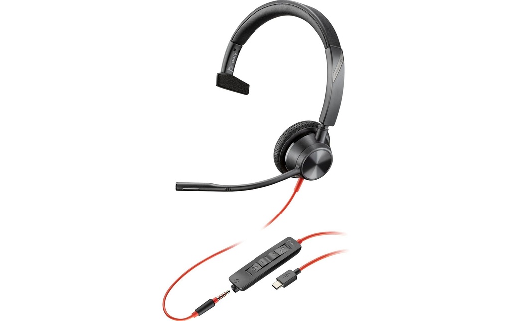 HP Casque avec micro Poly Blackwire 3315 USB-A/C, jack, noir
