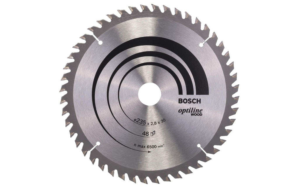 Bosch Professional Lame de scie circulaire Optiline Wood, 235 x 30 x 2.8 mm, Z 48