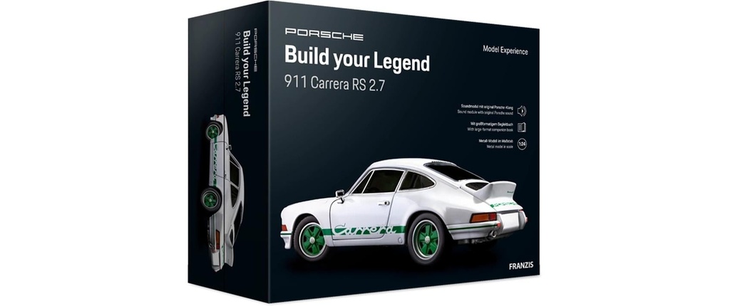 Franzis Porsche 911 Carrera RS 2.7 1:24 Blanc/vert