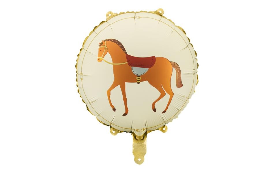 Partydeco Ballon en aluminium cheval, Crème, 35 x 35 cm, 1 pièce