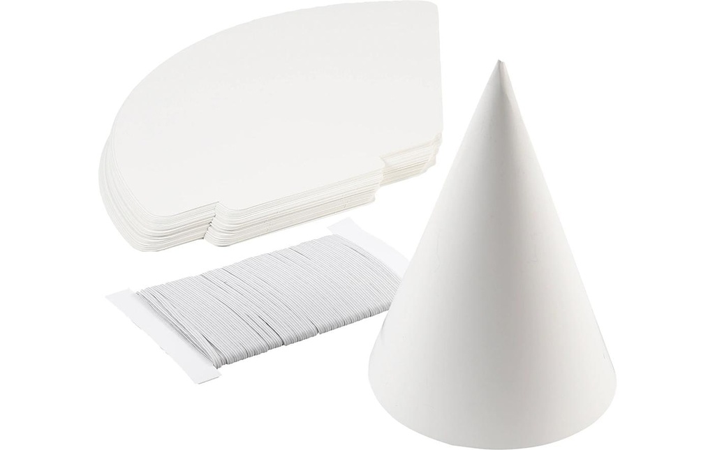 Creativ Company Chapeaux de fête 50 pièces, blanc