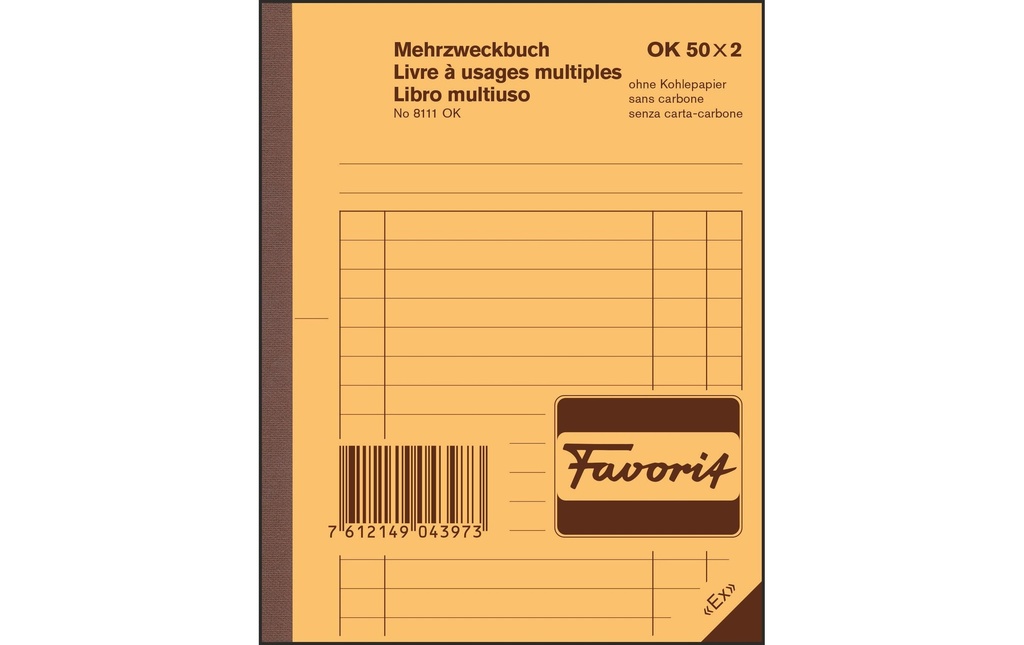 FAVORIT Livre usage multip. A6 50x2 OK (50 pces)