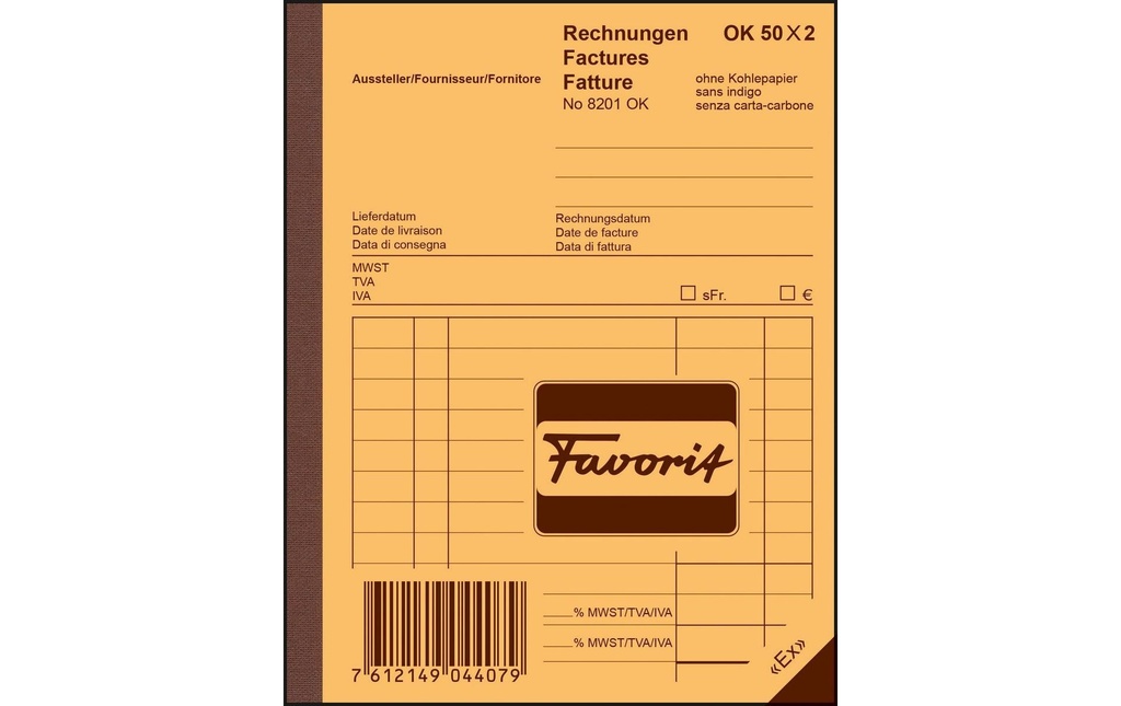 FAVORIT Factures A6 50x2 OK (50 pces)