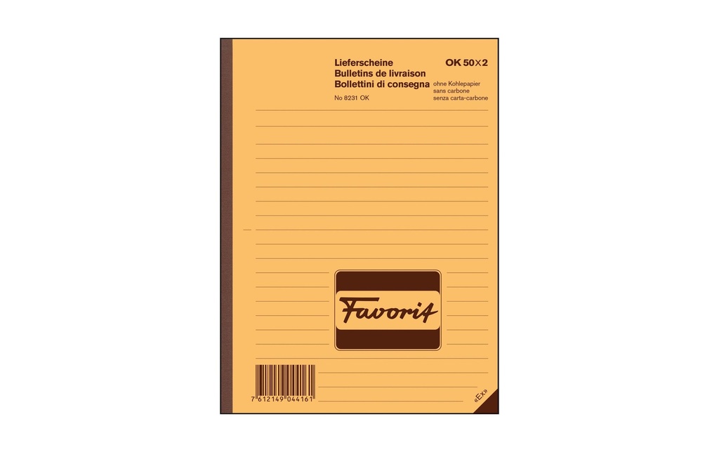 FAVORIT Bull.de livraison A5 50x2 OK (50 pces)